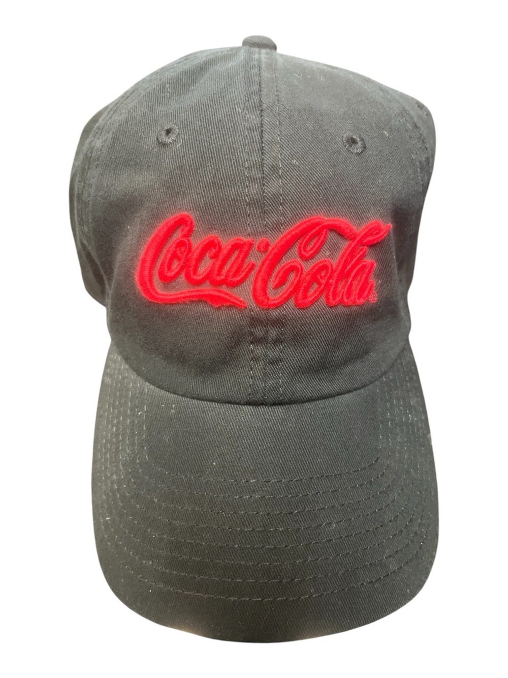 Coca Cola Black Baseball Cap with Red Script Logo osfa